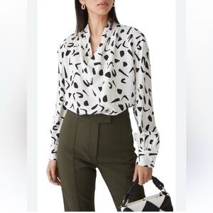 & Other Stories Printed Cowl Neck Geometric Blouse